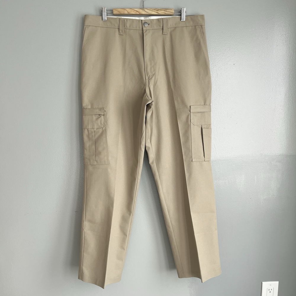 Dickies Men's Relaxed Fit Straight Leg Work Cargo Pants Beige Tan 38x32 NWT